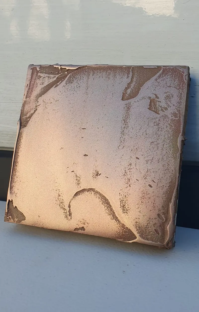 Brass liquid metal coating on commercial surface