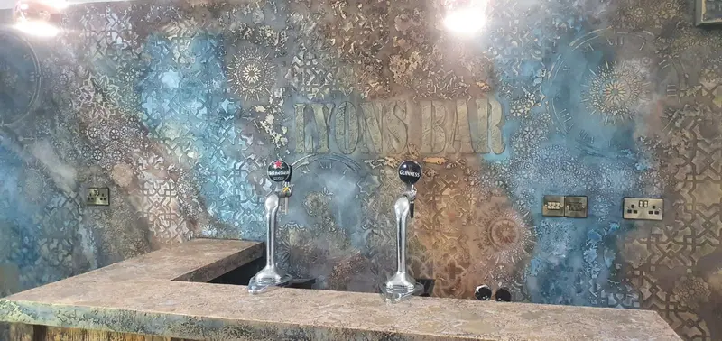 Hand-applied venetian plaster with luminous sheen