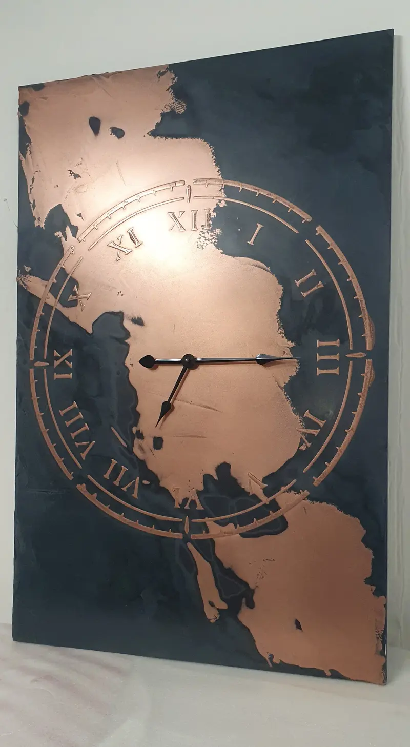 Venetian plaster feature wall in warm earthy tones