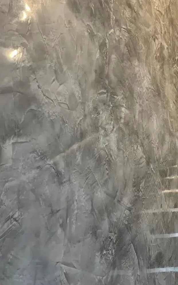 Venetian plaster bathroom finish — breathable and moisture-resistant