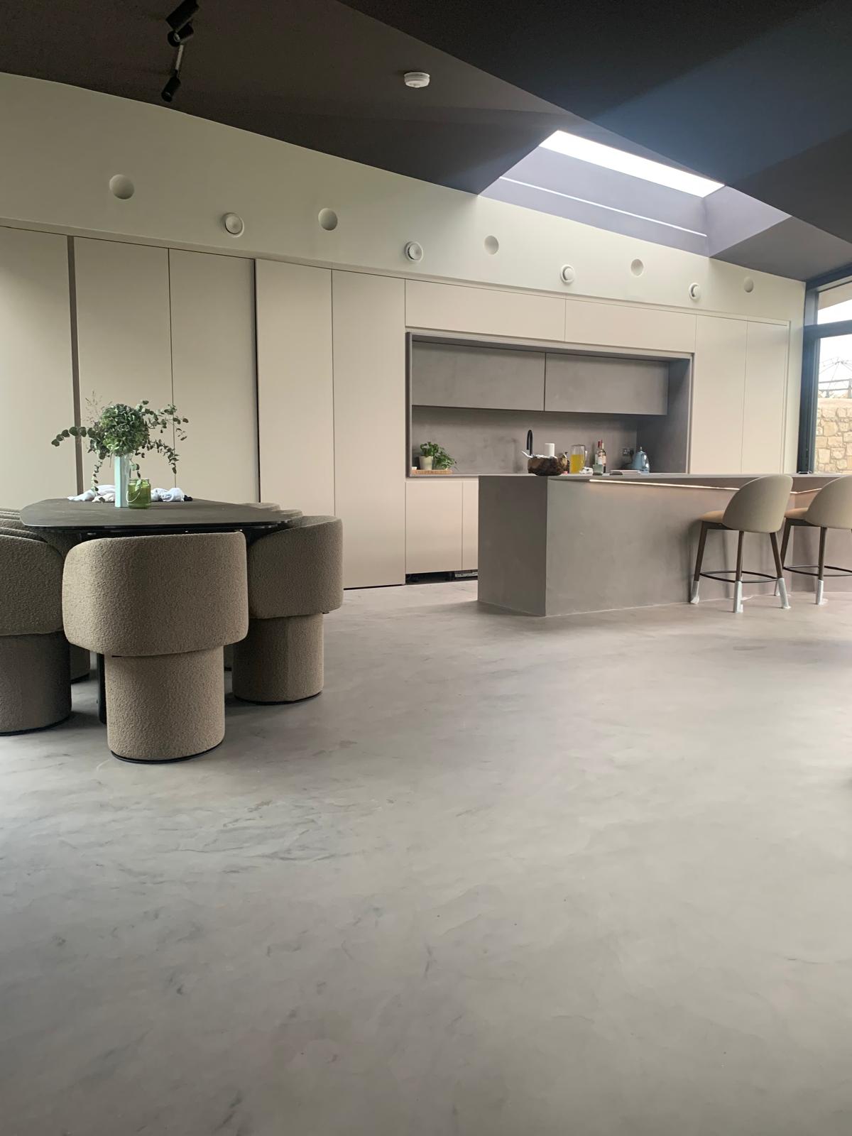 Microcement bathroom finish — waterproof and joint-free